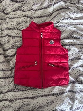 Moncler Bright Red Quilted Puffer Vest Packable